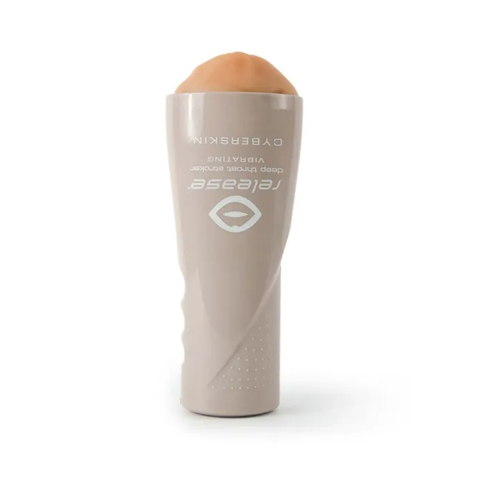Cyberskin Release Deep Throat Stroker - Flesh -  Vibrating | Topco Male Sex Toys
