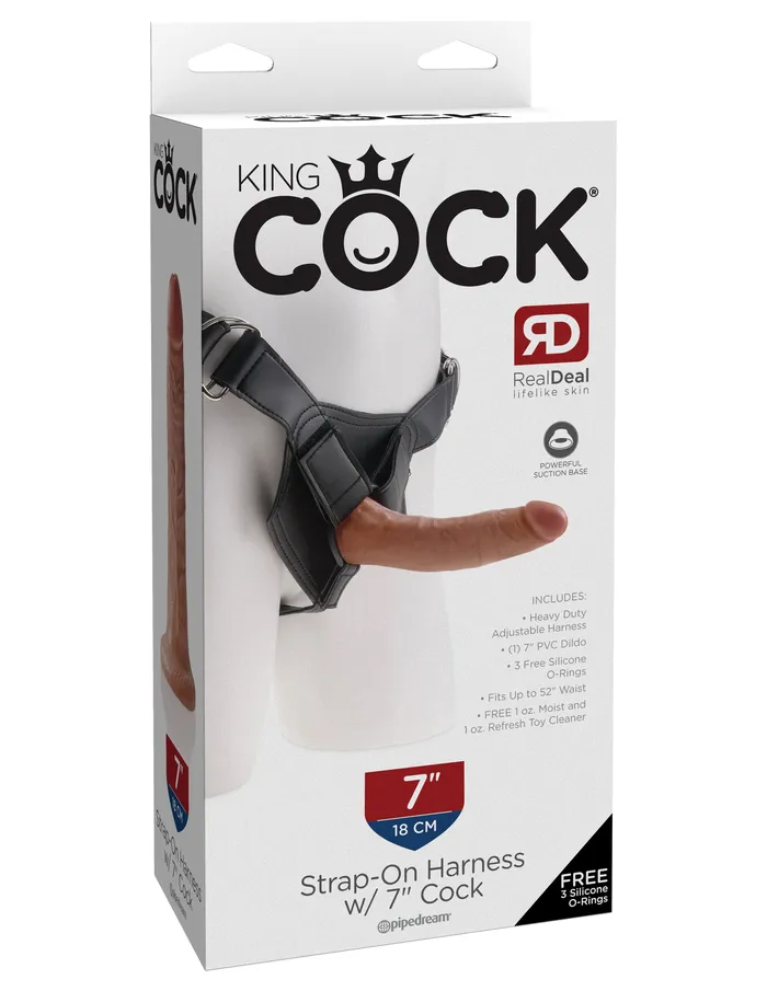 Pipedream Products Female Sex Toys | King Cock Strap On Harness W- 7 In Cock Tan