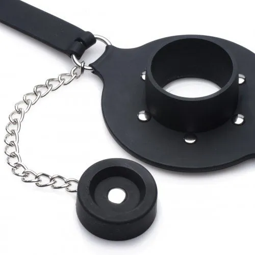 XR Brands Pie Hole Silicone Feeding Gag | Female Sex Toys