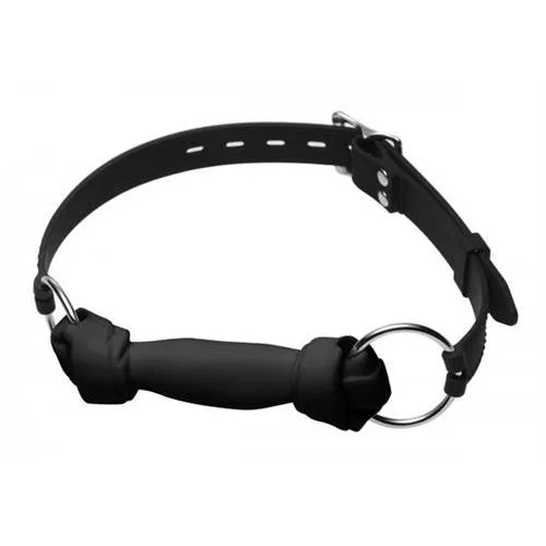 Anal Silicone Bone Gag Black XR Brands Master Series