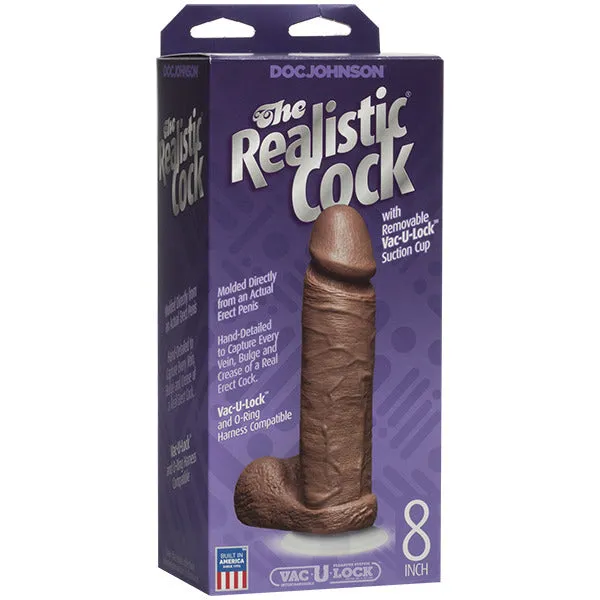 Dildos | Doc Johnson The Realistic Cock 8 Inch Dildo Flesh Brown Dildos | Doc Johnson The Realistic Cock 8 Inch Dildo Flesh Brown