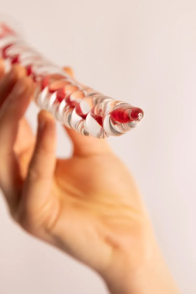 JIAYU GLASS Dildo Unicorno Curvo in Vetro Trasparente | Female Sex Toys