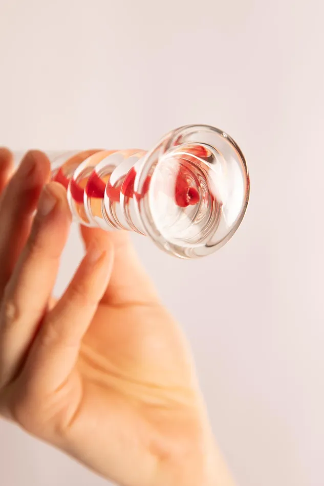 JIAYU GLASS Dildo Unicorno Curvo in Vetro Trasparente | Female Sex Toys
