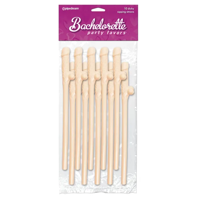 Pipedream Bachelorette Party Favors 10 Dicky Sipping Straws Light Dildos