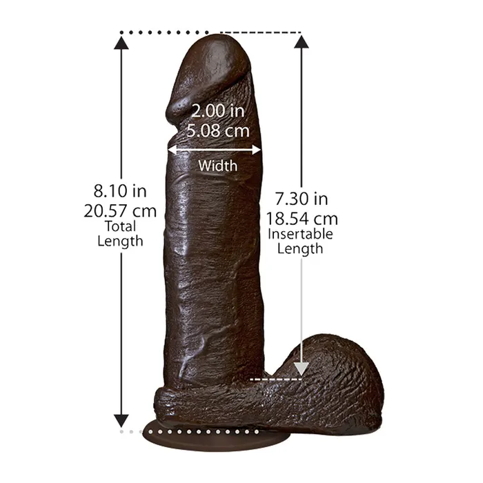 The Realistic Cock 8 Inch Dildo Black | Doc Johnson Dildos