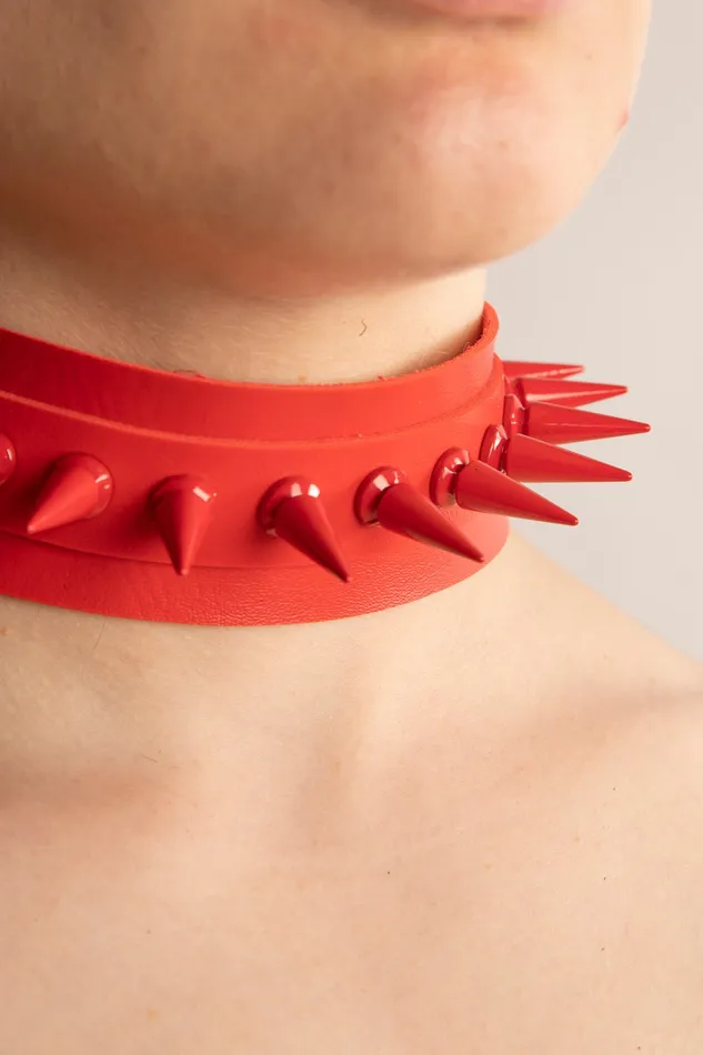 Vibrators | RAWXXI LAB Galaxxi Collare con Borchie Rosso