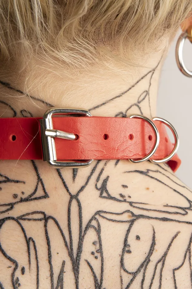 Vibrators | RAWXXI LAB Galaxxi Collare con Borchie Rosso
